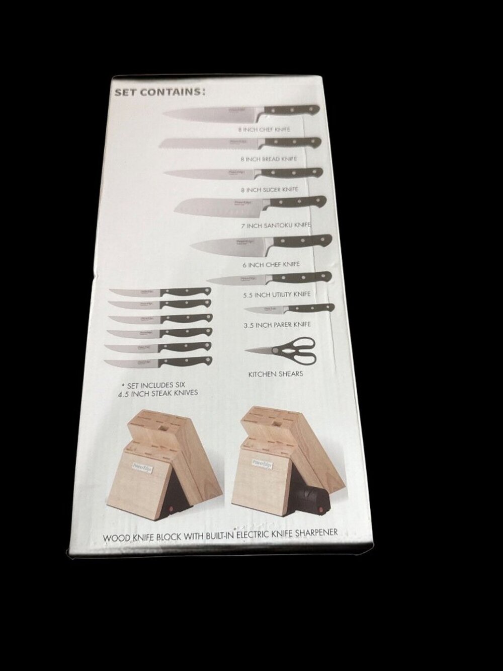 PowerEdge 15-Piece Knife Block Set W/ Built-In Electric Sharpener New in Box - Picture 3 of 5